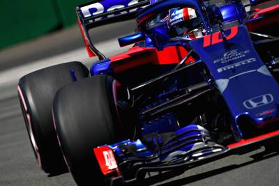 Gasly start achteraan na motorwissel