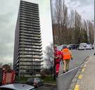 Storm Dennis: straten rond Gentse woontoren afgesloten door losse glazen balustrades