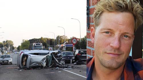 Kenny (40) zag ongeval met 14 wagens voor zijn neus gebeuren en bood als een van de eersten hulp