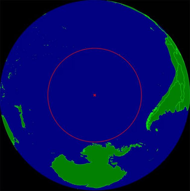 Point Nemo ligt op 2.685 kilometer van het dichtste stuk land.