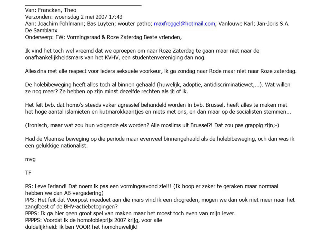 Lees De Integrale Kutmarokkaantjes Mail Van Theo Francken De