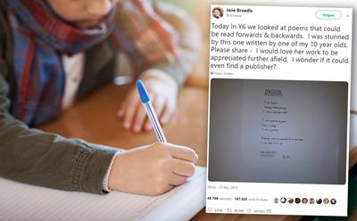 Meisje (10) schrijft hartverscheurend gedicht over dyslexie. Tot je het omgekeerd leest