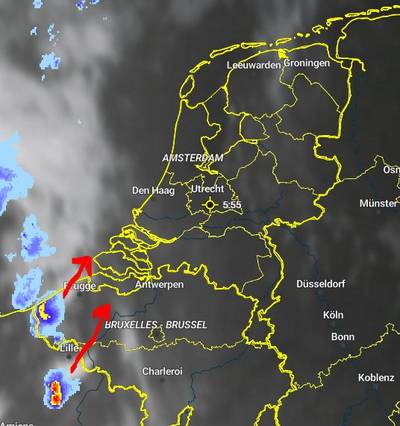 Weersvoorspelling zat ernaast: onweer trok richting Duitsland