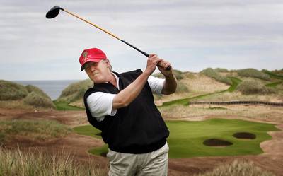 Trump en Woods samen op de golfbaan