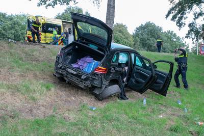 Dieven raken met gestolen auto van de weg en vallen agenten aan met kapotte fles