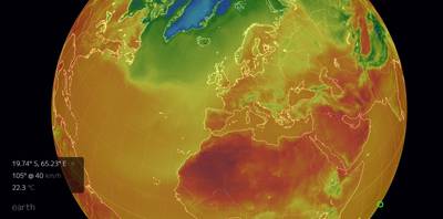 Interactieve weerkaart kleurt 
de warme wereld rood