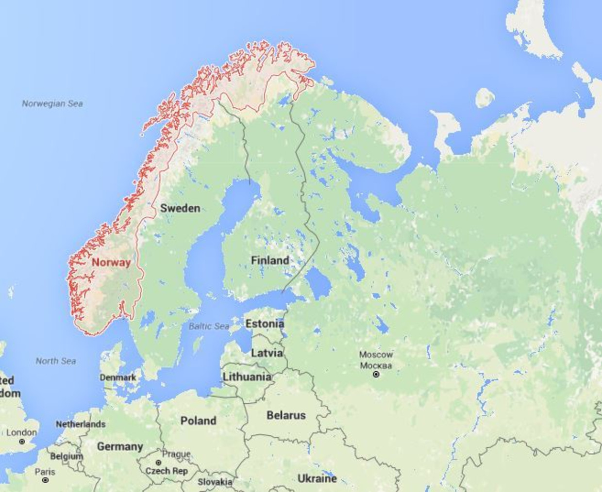 Норвежское море карта