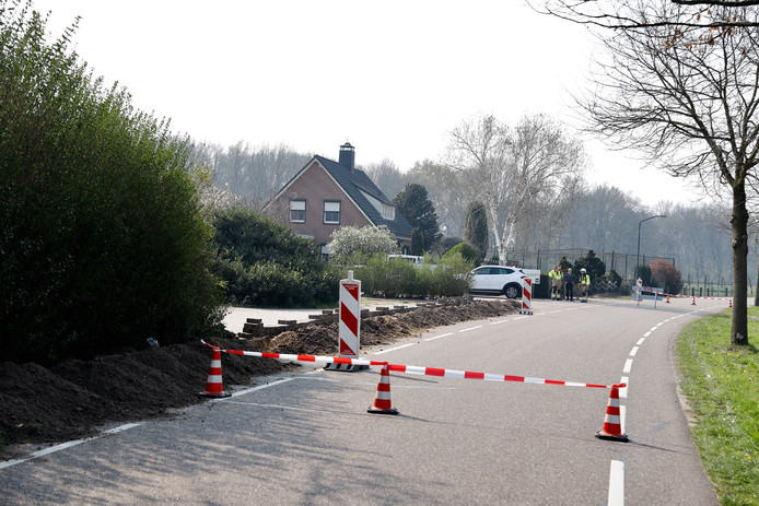 De straat is afgesloten.