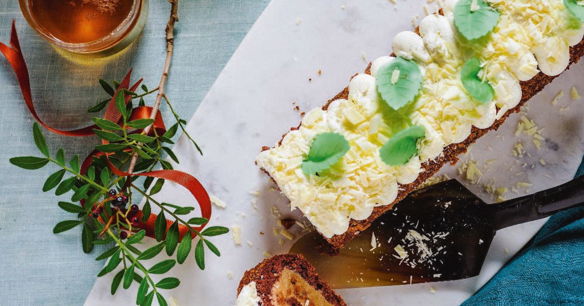 Kerststronk met speculaas en mascarpone van Jeroen Meus Nina kookt