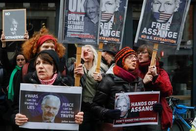 Mobilisation devant l'ambassade britannique à Bruxelles pour Julian Assange