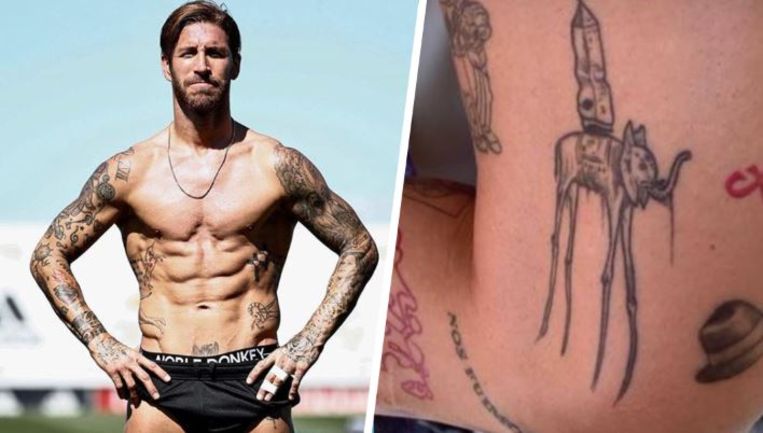 Sergio Ramos toont zijn tattoos: een voetbalveld, maar ook ...