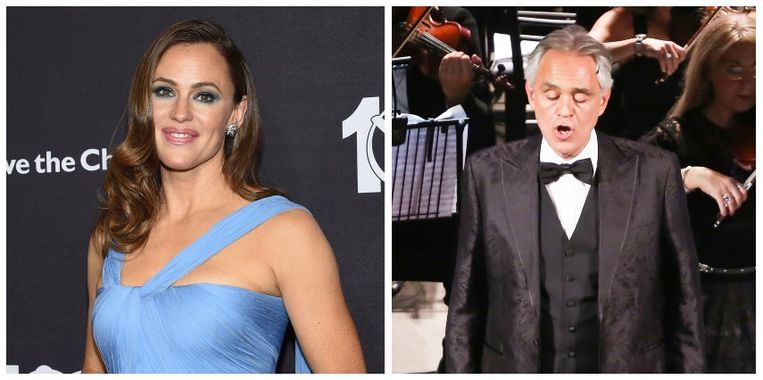 Jennifer Garner And Andrea Bocelli Duet Video