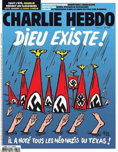 Ophef over cover Charlie Hebdo: 'God spoelt neo-nazi's VS weg'