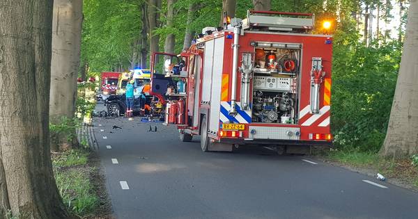 Automobilist gewond na botsing tegen boom in Diepenveen: traumahelikopter opgeroepen.