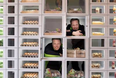 Bij de ‘gezonde Febo’ trek je verse eieren en appels zo uit de muur