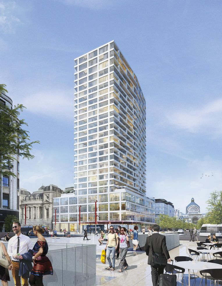 Antwerp . Antwerp Tower: 13 meter erbij en hoger dan Boerentoren ...