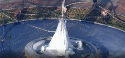 Fontein in de VS verandert in ijssculptuur