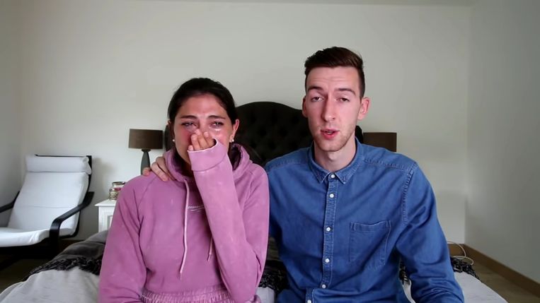 Het ging er emotioneel aan toe in de video die Céline Dept (20) en Michiel Callebaut (24) online zetten.