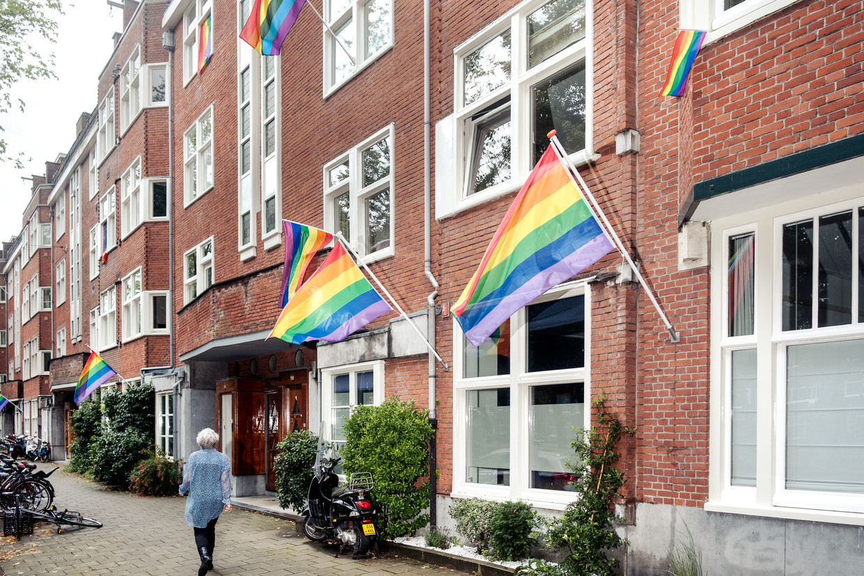 Vlag Van De Gevel Gerukt Regenboogprotest In De Churchill Laan Het Parool