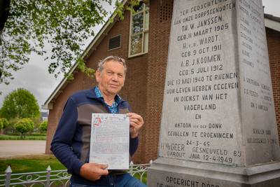 Onder het oorlogsmonument lag een tijdscapsule uit het Deest van 1941