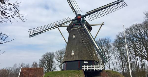 Westerveldmolen in Tilligte in de rouwstand