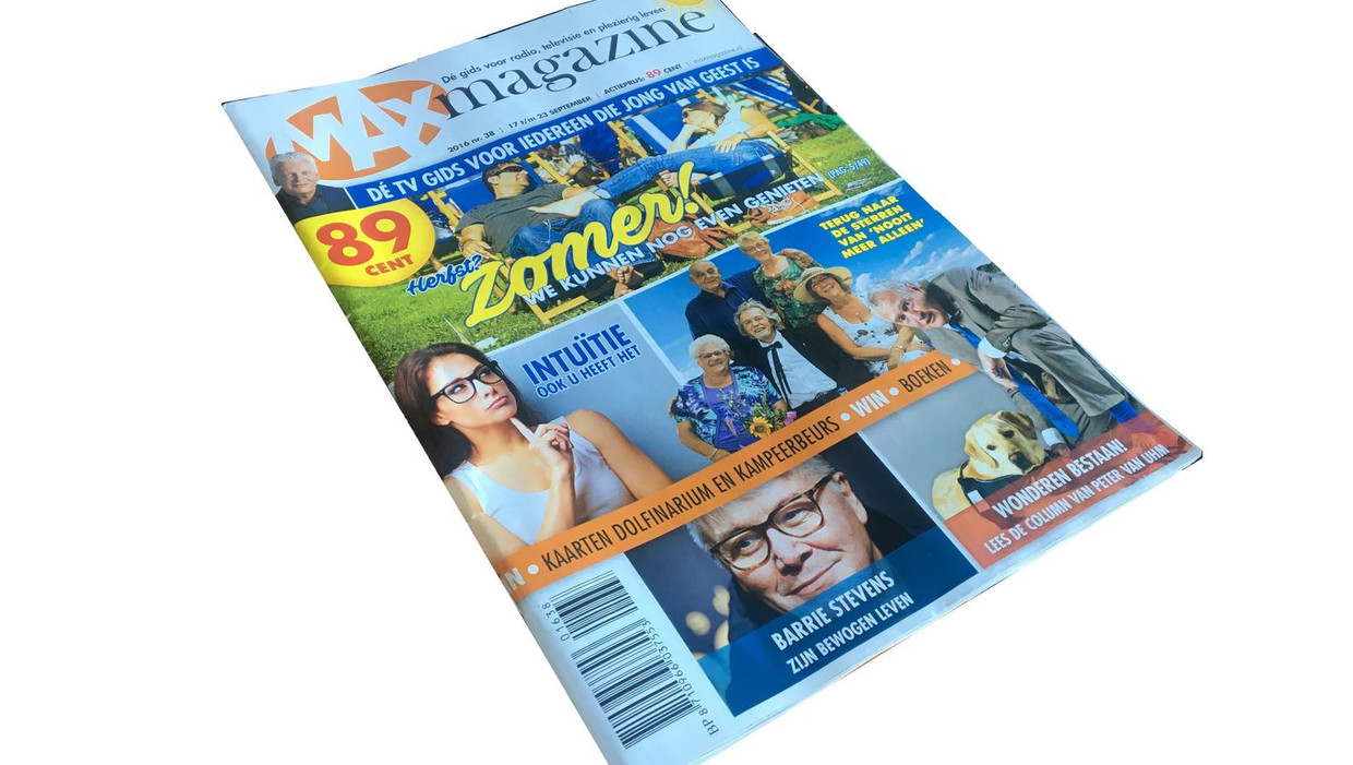 MAX Magazine witte raaf onder de omroepbladen De Volkskrant