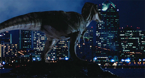 The Lost World: Jurassic Park T-Rex stad brul gif