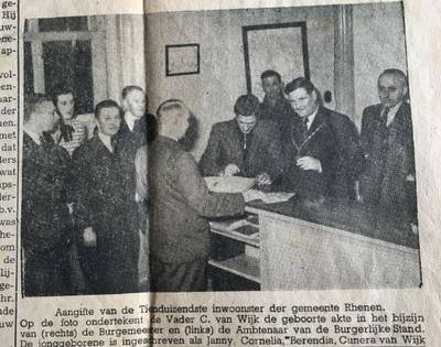 10.000ste Rhenenaar heeft na 69 jaar een opvolgster: ‘Maar ík heet Cunera’