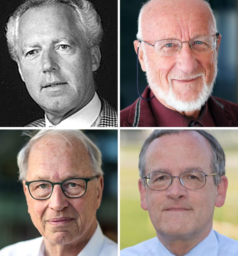 Ondertekenaars van het ‘Nieuw Klimaat Alarm’: Guus Berkout, Kees le Pair, Karel Wakker en Rutger van Santen. (van linksboven met de klok mee)