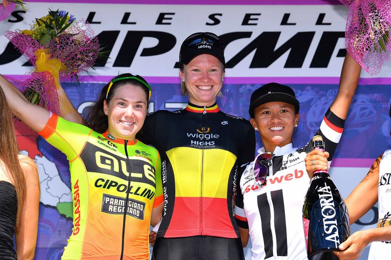 Jolien D'hoore zegeviert na ware fotofinish in Giro voor ...