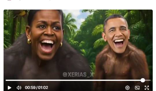 Trump deelt video met Barack en Michelle Obama als apen, en oogst bakken kritiek: ‘Er is geen bodem’