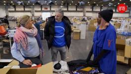 Jeroom en Élodie bij de inzamelactie op de Heizel