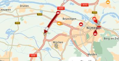 Rijbaan A50 uur dicht na ongeluk met vrachtwagen bij Ewijk
