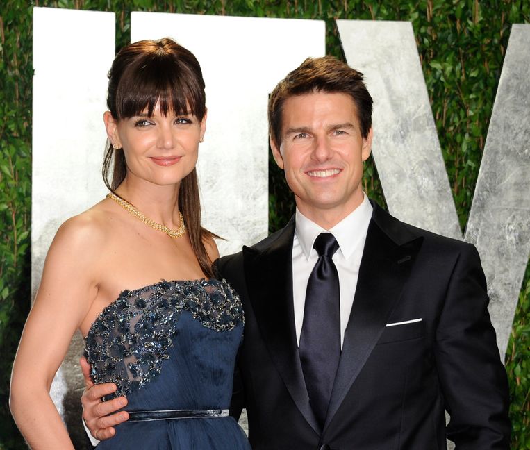 Katie Holmes en Tom Cruise in 2012, toen ze nog een koppel vormden.
