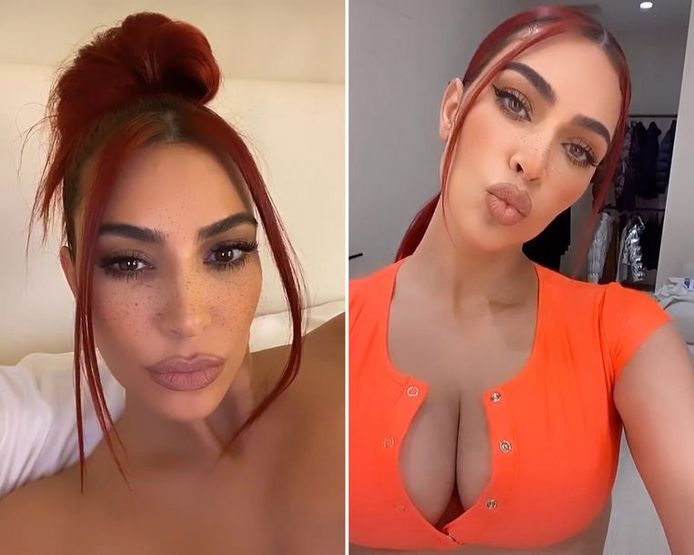 Kim Kardashian tente une nouvelle couleur de cheveux | Vidéo ...