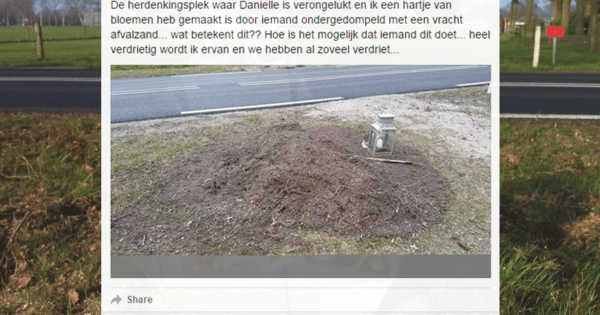 Vader verongelukte Daniëlle uit Geesteren schrikt van opgeruimde herdenkingsplek - Tubantia