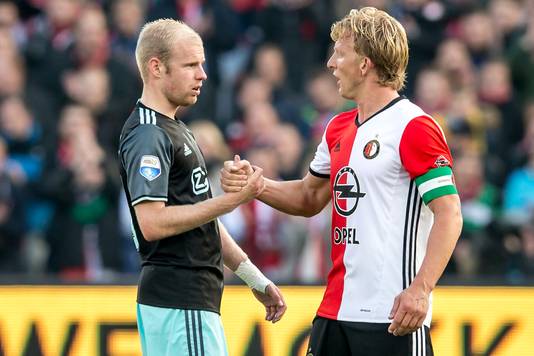Davy Klaassen en Dirk Kuyt in De Kuip eerder dit seizoen