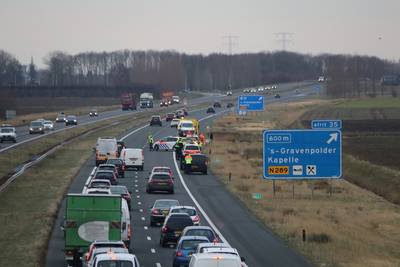 Kettingbotsing op A58 door overstekende puppy