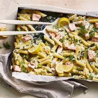 Romige penne met zalm & prei uit de oven