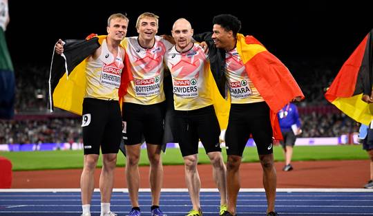 Vierde medaille op EK atletiek: Belgian Falcons snellen naar brons in finale 4x100 meter