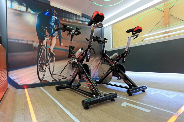 Zo ziet DB Regio, de Duitse streektreinexploitant, de toekomst voor zich: calorieën verbranden tijdens het treinen. Beeld Stonner IP GmbH