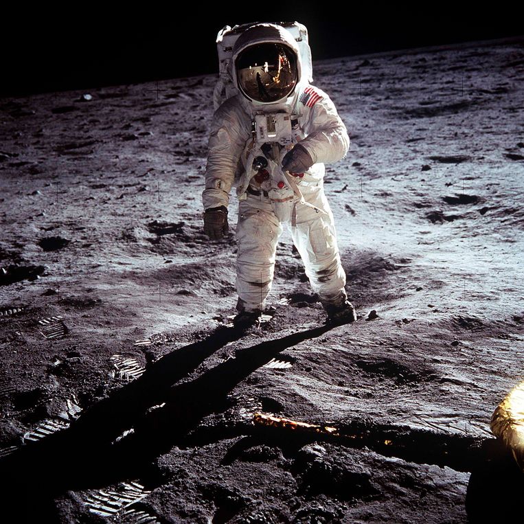 Buzz Aldrin was de tweede man op de maan in 1969.