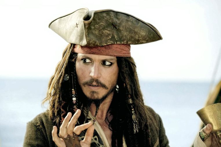 Depp als Jack Sparrow in de 'Pirates Of The Carribean'-franchise.