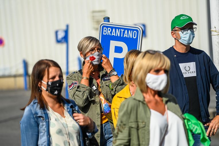 Protest van werknemers van Brantano in Namen, archiefbeeld.