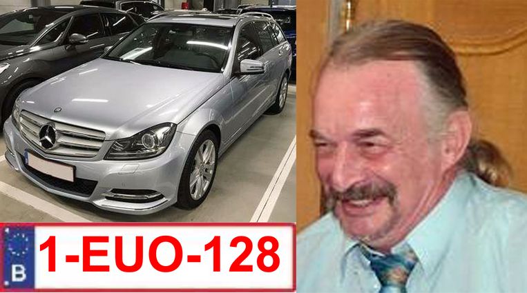 Rudi Govaerts naast een beeld van het type wagen waar de man zich mee verplaatst.