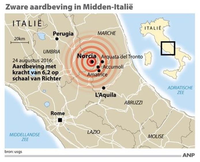 Vlissings paar woont vlakbij epicentrum aardbeving Italië: 'Het huis trilde  en kraakte' | Zeeland | AD.nl