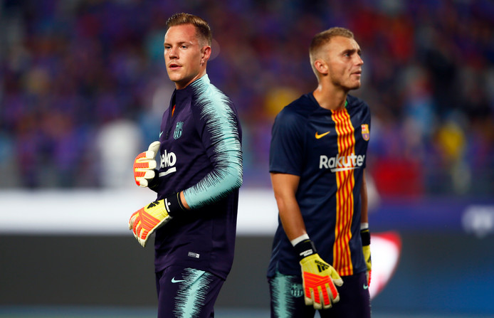 Marc-André ter Stegen en Jasper Cillessen, de eerste en tweede doelman van FC Barcelona.