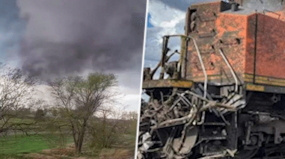 Monsterlijke tornado treft trein: Weg van de ramen!